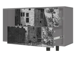 Móvel De Tv*Mueble de TV - 170х69х48 cm - T1 - Castle with Bridge, Cinza Cinzento