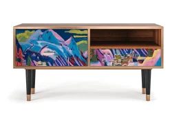 Móvel De Tv*Mueble de TV - 115х59х48 cm - T3 - Davos Winter, Nogueira Castanho