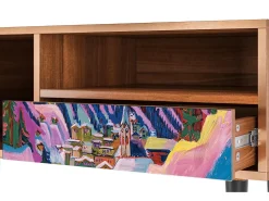 Móvel De Tv*Mueble de TV - 115х59х48 cm - T3 - Davos Winter, Nogueira Castanho