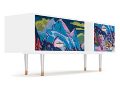 Móvel De Tv*Mueble de TV - 170х69х48 cm - T1 - Davos Winter, Branco Bege