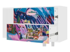 Móvel De Tv*Mueble de TV - 170х69х48 cm - T1 - Davos Winter, Branco Bege