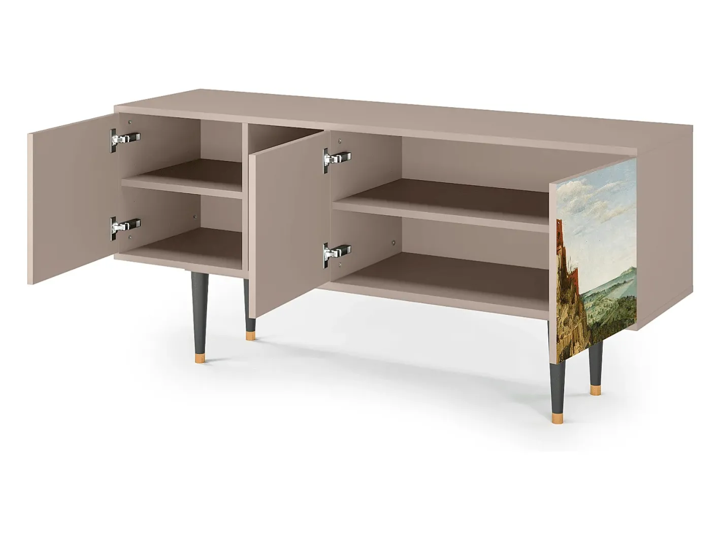 Móvel De Tv*Mueble de TV - 150х69х41 cm - T5 - Elder The Tower, Latte Bege