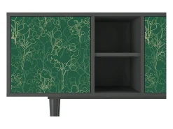 Best Mueble de TV - 150х69х41 cm - T5 - Emerald Forest, Antracite Móvel De Tv