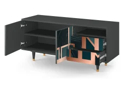 Móvel De Tv*Mueble de TV - 125х56х41 cm - T7 - Emerald Metro, Antracite Cinza antracite