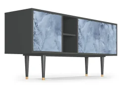 Best Mueble de TV - 150х69х41 cm - T5 - Feather Ice, Antracite Móvel De Tv
