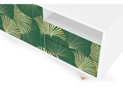 Móvel De Tv*Mueble de TV - 125х56х41 cm - T7 - Gold Ginkgo, Branco Bege