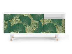 Móvel De Tv*Mueble de TV - 125х56х41 cm - T7 - Gold Ginkgo, Branco Bege