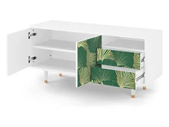 Móvel De Tv*Mueble de TV - 125х56х41 cm - T7 - Gold Ginkgo, Branco Bege