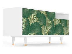 Móvel De Tv*Mueble de TV - 125х56х41 cm - T7 - Gold Ginkgo, Branco Bege