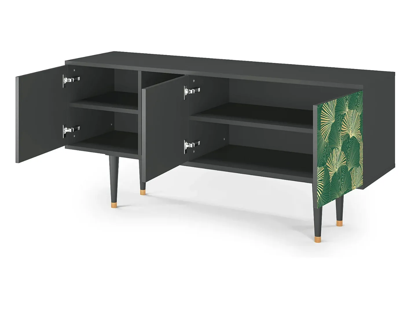 Best Mueble de TV - 150х69х41 cm - T5 - Gold Ginkgo, Antracite Móvel De Tv