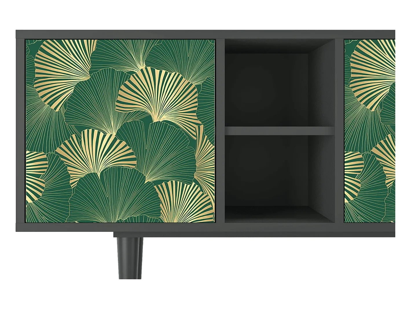 Best Mueble de TV - 150х69х41 cm - T5 - Gold Ginkgo, Antracite Móvel De Tv