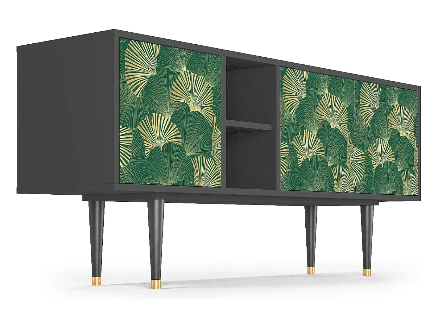 Best Mueble de TV - 150х69х41 cm - T5 - Gold Ginkgo, Antracite Móvel De Tv