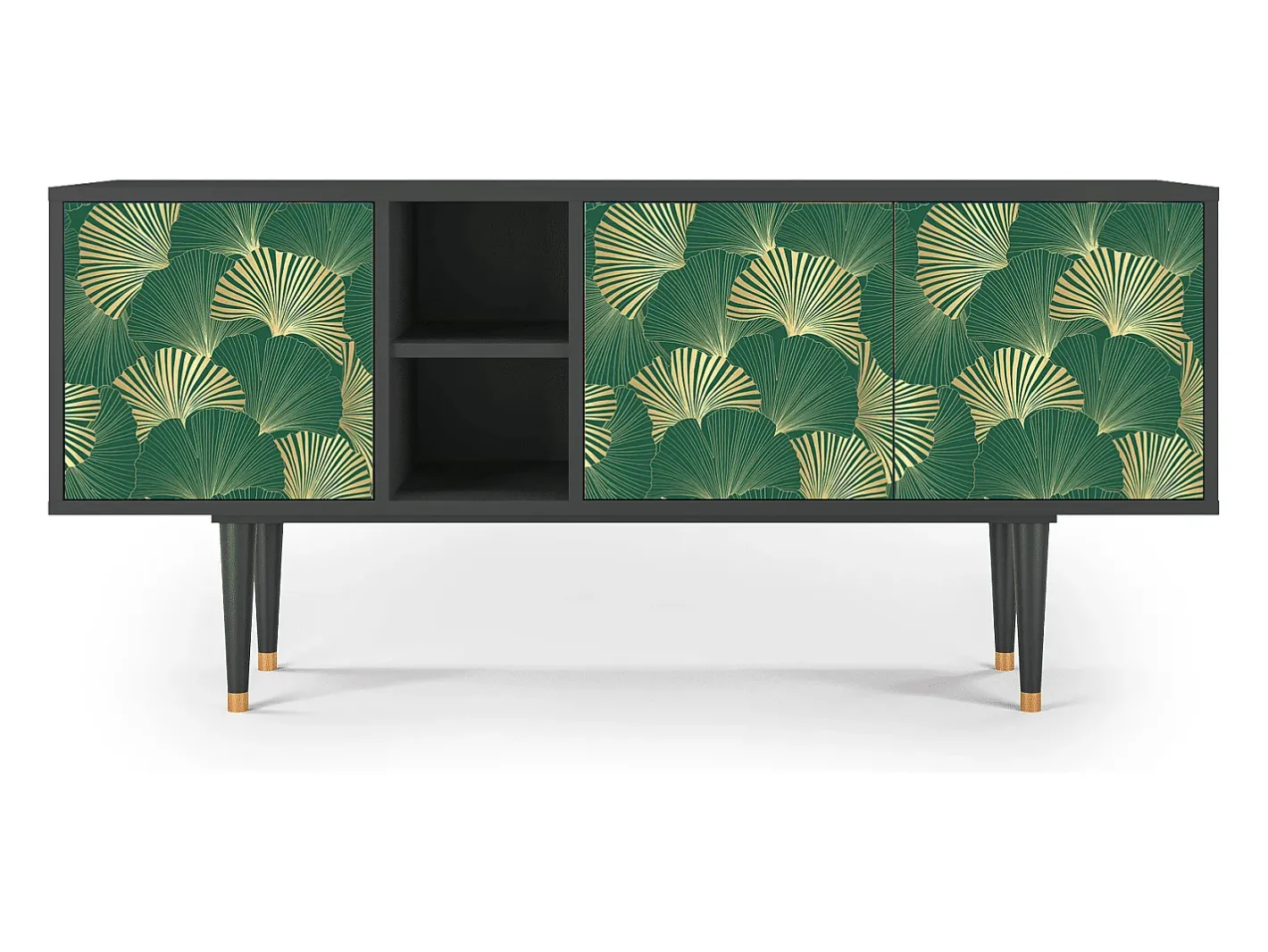 Best Mueble de TV - 150х69х41 cm - T5 - Gold Ginkgo, Antracite Móvel De Tv