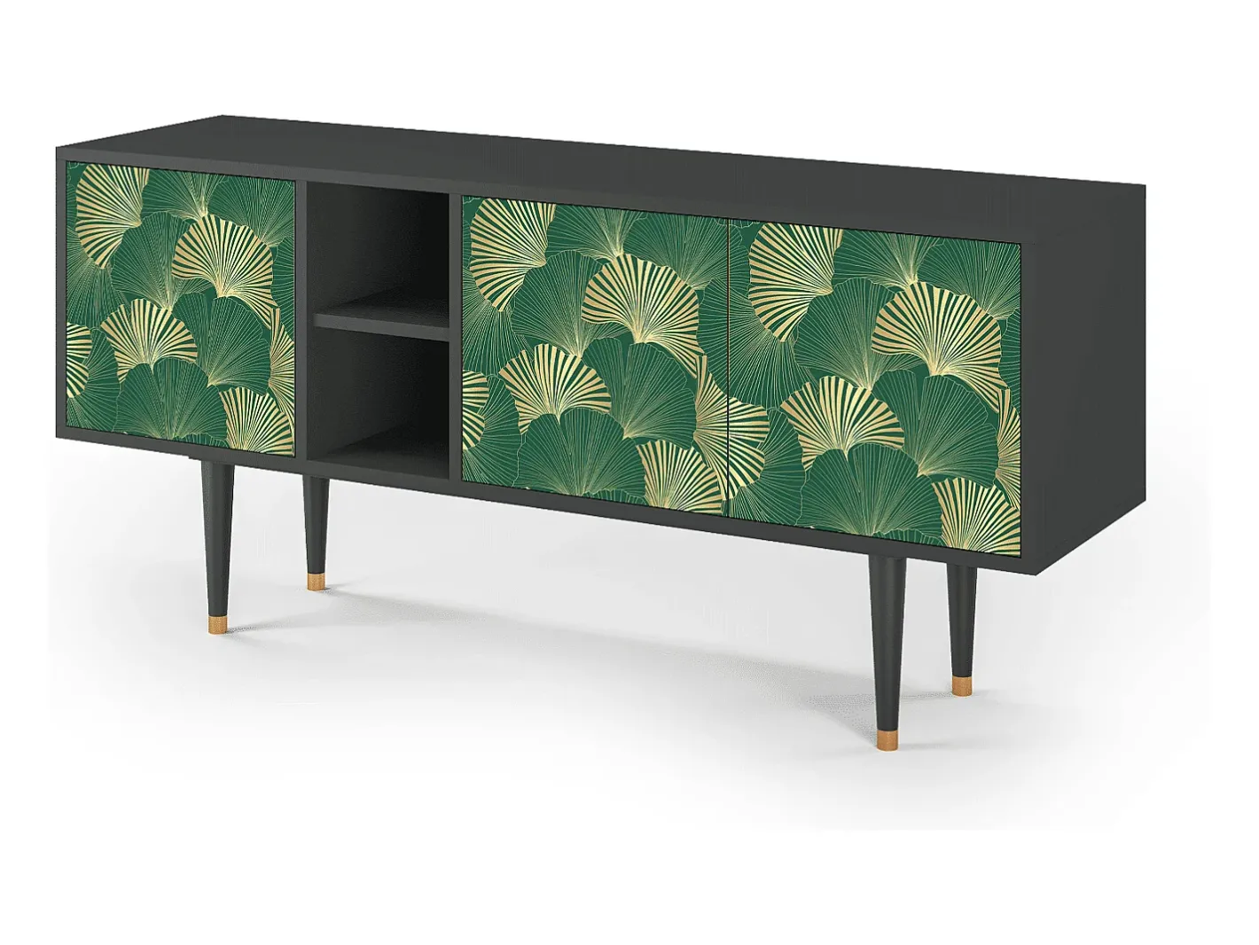 Best Mueble de TV - 150х69х41 cm - T5 - Gold Ginkgo, Antracite Móvel De Tv