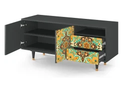 Best Mueble de TV - 125х56х41 cm - T7 - Indian Spices, Antracite Móvel De Tv