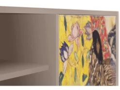 Móvel De Tv*Mueble de TV - 170х69х48 cm - T2 - Lady with Fan by Klimt, Latte Bege