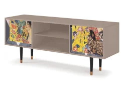 Móvel De Tv*Mueble de TV - 170х69х48 cm - T2 - Lady with Fan by Klimt, Latte Bege