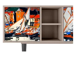 Móvel De Tv*Mueble de TV - 150х69х41 cm - T5 - Le Séchage des voiles , Latte Bege