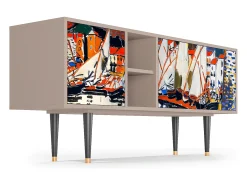 Móvel De Tv*Mueble de TV - 150х69х41 cm - T5 - Le Séchage des voiles , Latte Bege