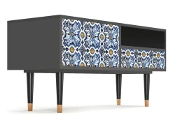Best Mueble de TV - 115х59х48 cm - T3 - Lovely Cornflowers, Antracite Móvel De Tv