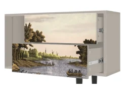 Móvel De Tv*Mueble de TV - 170х69х48 cm - T1 - Mill along a River, Areia Bege