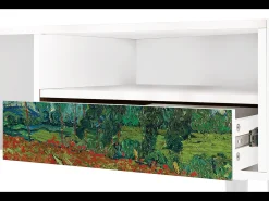 Móvel De Tv*Mueble de TV - 115х59х48 cm - T3 - Poppy field by van Gogh, Branco Bege