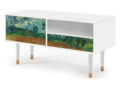 Móvel De Tv*Mueble de TV - 115х59х48 cm - T3 - Poppy field by van Gogh, Branco Bege
