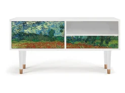 Móvel De Tv*Mueble de TV - 115х59х48 cm - T3 - Poppy field by van Gogh, Branco Bege