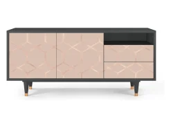 Best Mueble de TV - 125х56х41 cm - T7 - Rose Honeycomb, Antracite Móvel De Tv