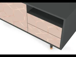 Best Mueble de TV - 125х56х41 cm - T7 - Rose Honeycomb, Antracite Móvel De Tv