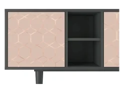 Best Mueble de TV - 150х69х41 cm - T5 - Rose Honeycomb, Antracite Móvel De Tv
