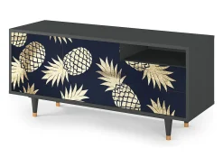 Móvel De Tv*Mueble de TV - 125х56х41 cm - T7 - Sunny Pineaple, Antracite Cinza antracite