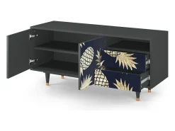 Móvel De Tv*Mueble de TV - 125х56х41 cm - T7 - Sunny Pineaple, Antracite Cinza antracite