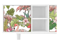 Móvel De Tv*Mueble de TV - 150х69х41 cm - T5 - Sweet Flamingo, Branco Bege