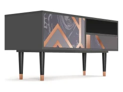 Best Mueble de TV - 115х59х48 cm - T3 - Taupe Anatomy, Antracite Móvel De Tv