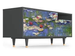 Best Mueble de TV - 125х56х41 cm - T7 - The water lily pond , Antracite Móvel De Tv