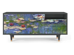 Best Mueble de TV - 125х56х41 cm - T7 - The water lily pond , Antracite Móvel De Tv