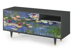 Best Mueble de TV - 125х56х41 cm - T7 - The water lily pond , Antracite Móvel De Tv
