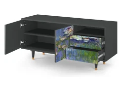 Best Mueble de TV - 125х56х41 cm - T7 - The water lily pond , Antracite Móvel De Tv