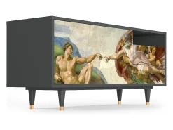 Best Mueble de TV - 125х56х41 cm - T7 - The Creation of Adam, Antracite Móvel De Tv