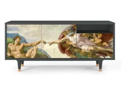 Best Mueble de TV - 125х56х41 cm - T7 - The Creation of Adam, Antracite Móvel De Tv