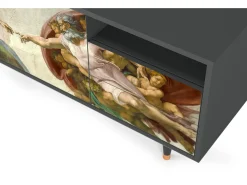 Best Mueble de TV - 125х56х41 cm - T7 - The Creation of Adam, Antracite Móvel De Tv