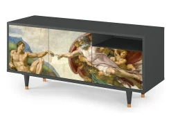 Best Mueble de TV - 125х56х41 cm - T7 - The Creation of Adam, Antracite Móvel De Tv