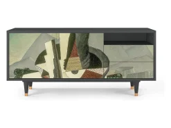 Best Mueble de TV - 125х56х41 cm - T7 - The Cubist Paintings , Antracite Móvel De Tv