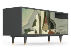 Best Mueble de TV - 125х56х41 cm - T7 - The Cubist Paintings , Antracite Móvel De Tv
