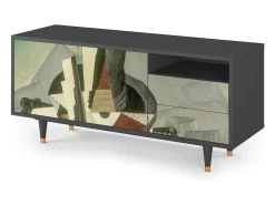 Best Mueble de TV - 125х56х41 cm - T7 - The Cubist Paintings , Antracite Móvel De Tv
