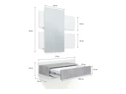 duehome Cabide De Pé*Mueble recibidor Milo Cinzento