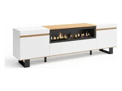 duehome Móvel De Tv*Mueble TV Kavos Up con chimenea Cinzento