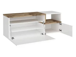 Clearance Móveis de entrada Yuri, entrada multifuncional moderna, armário multiuso para hall de entrada, 100% Fabricado na Itália, 120x40h54 cm, brilhante e bordo Cabide De Pé