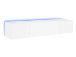 vidaxl Móvel De Tv*Móveis de parede p/ TV com luzes LED 2 pcs 80x35x31 cm Branco